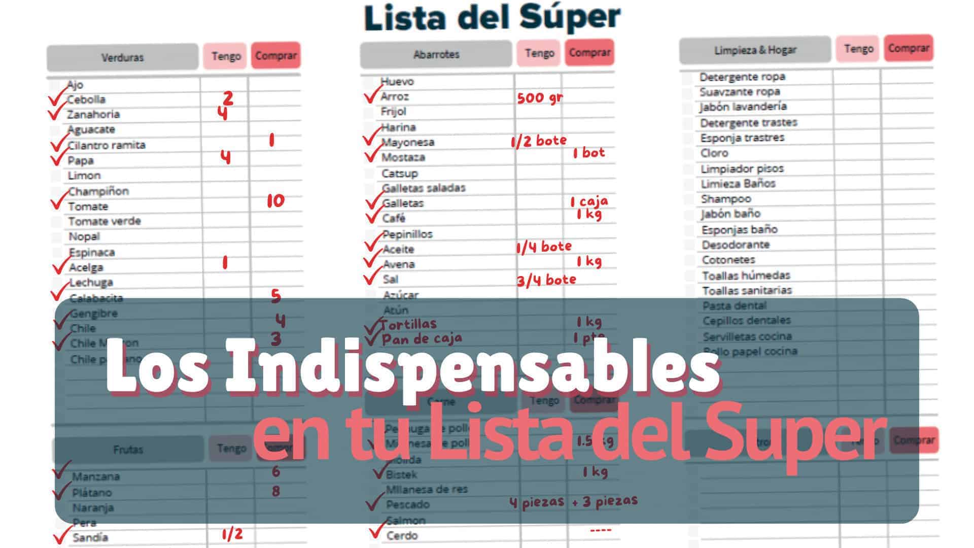 Los Indispensables Para Una Lista Del Super Rendidora Pdf Gratis