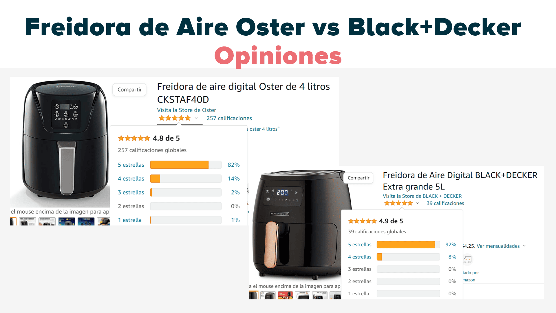 Freidora De Aire Oster Vs Black And Decker ¿Cuál Es Mejor?