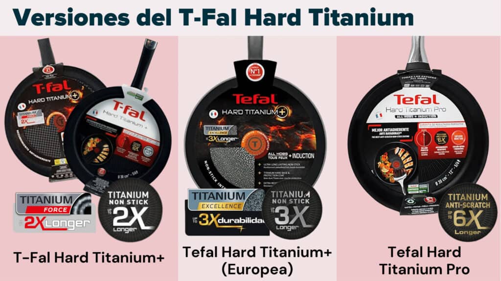 Versiones del T Fal Hard Titanium Plus